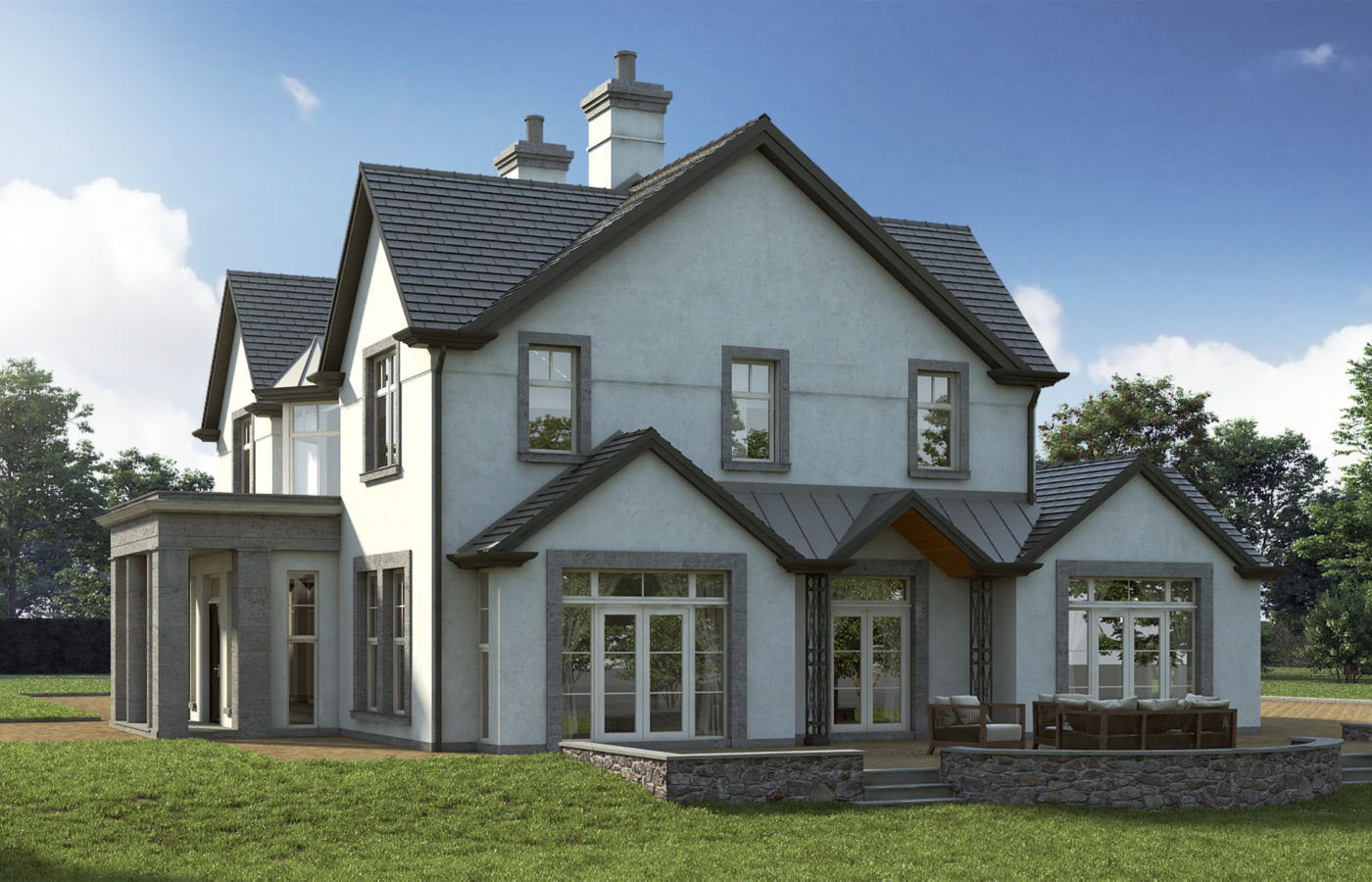 Country House, Architectural Visualisation, CGI Rendering, 3D House, 3D Visualisation, G-Net 3D, Cork, Ireland, Sherry Fitzgerald https://gnet.ie/