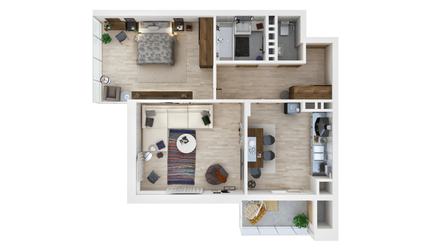 Residential 3D Floor Plan, Resize